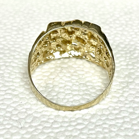 Brand New 10K Real Gold Square Nugget Ring - Picture 14 of 17